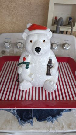 Coca-Cola Polar Bear with Cub ceramic cookie jar