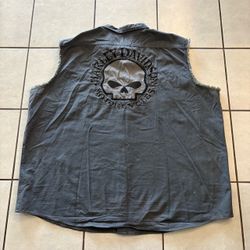 5XL Harley-Davidson Willie G Skull Sleeveless Button-Down Vest