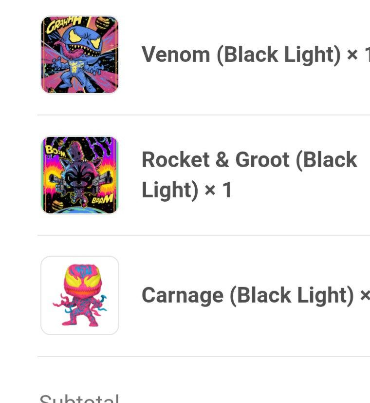 Funko Pop Black Light Carnage and Posters