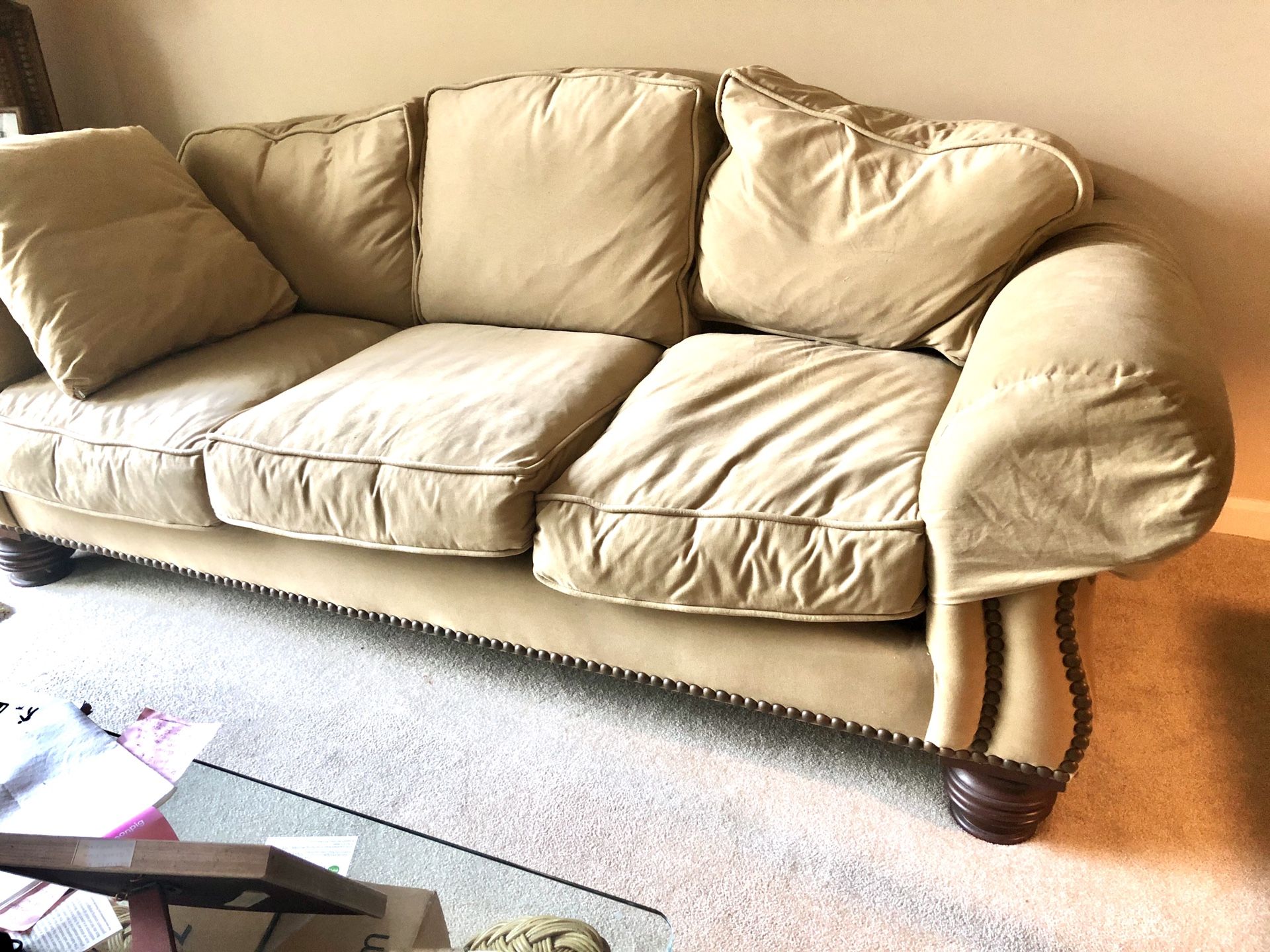 Sofa with down cushions