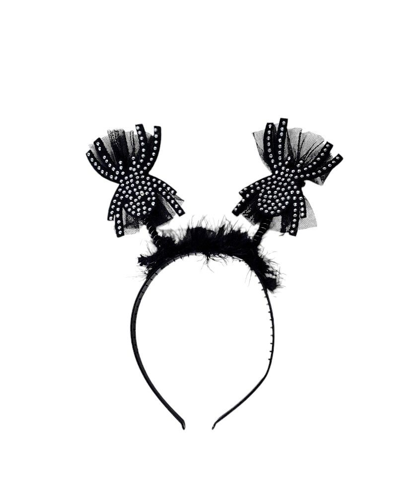 Halloween Spider Headband Black Sparkly