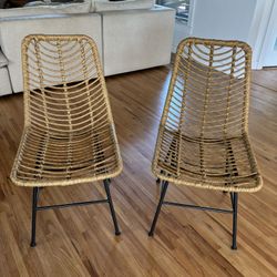 2 Wicker Chairs Faux Wicker