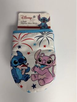 Set of 2 Disney Stitch and Angel Patriotic Mini Mitts NWT