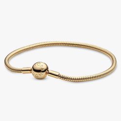Pulsera Pandora original baño de oro - cierre circular