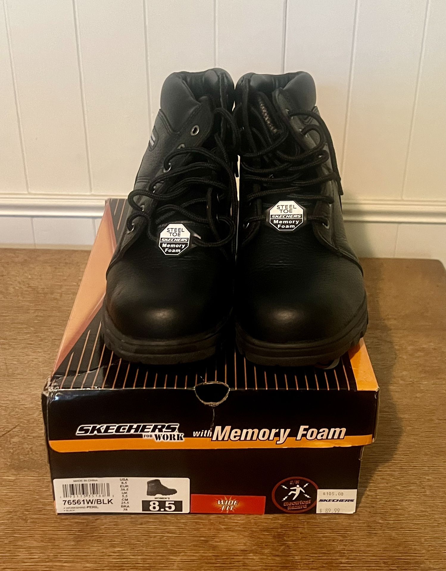 Sketchers Women’s 8.5 Wide Steel Toe Work boot (Brand New)