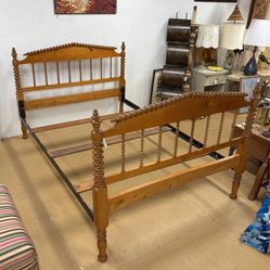 Antique Maple Spindle Bed Frame