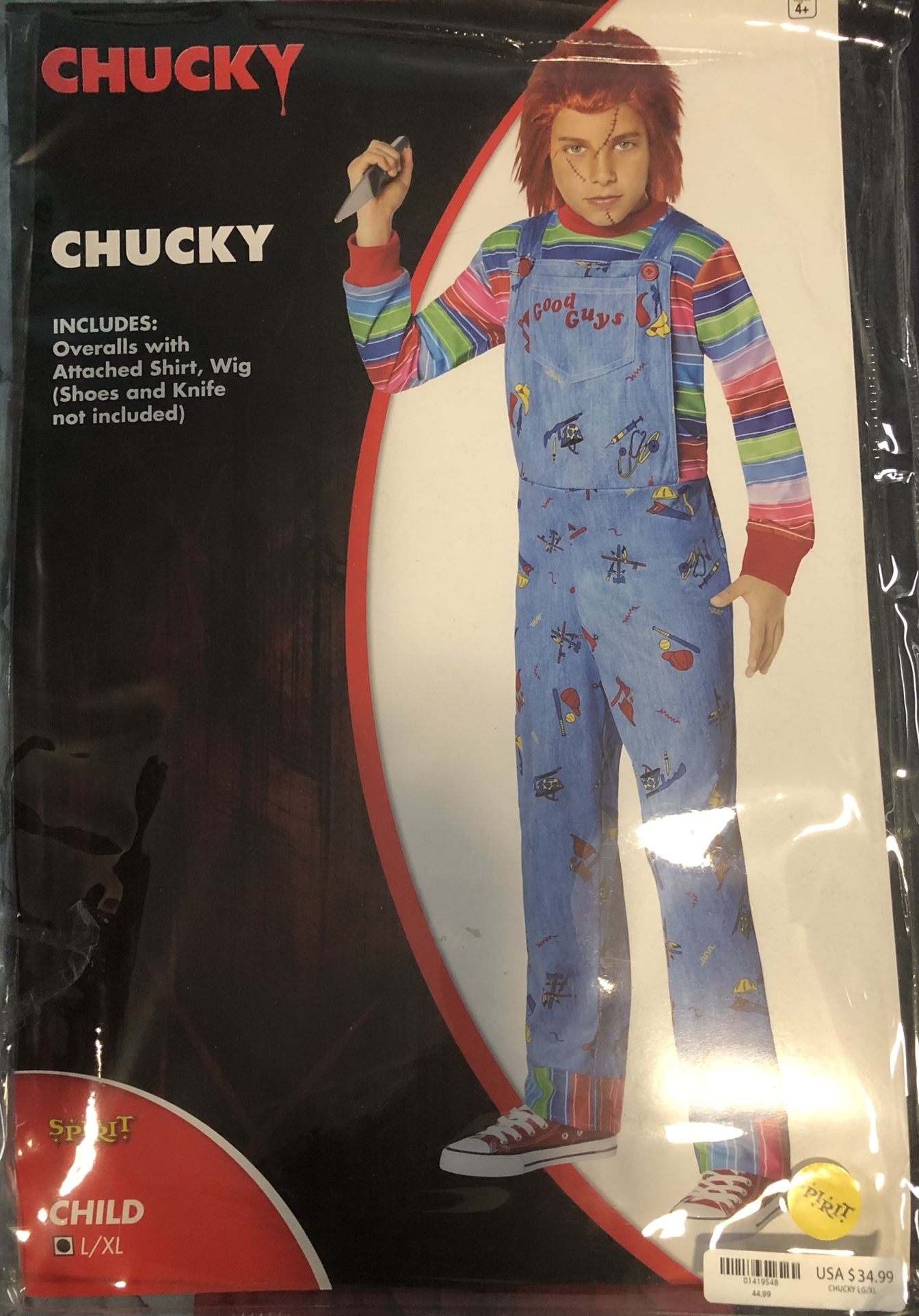 Kids Chucky Costume (Youth Large)