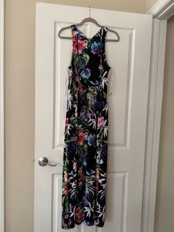 Tropical Floral Sleeveless Maxi Dress