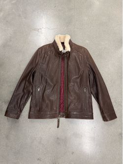 Marc New York Andrey Marc, Brown Leather Jacket, Size Large