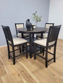 Round Counter Height Dining Table Set with 4 Chairs