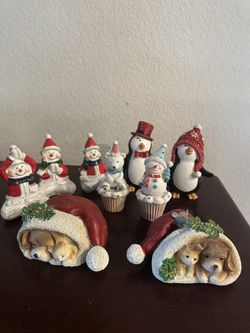 All 9 Christmas Decor 4 1/2”h-5”, All New For $15, No Holds, Trades Or Deliveries, Same Day PU