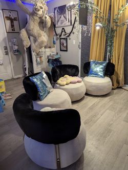 Discontinued Valyou Beautiful Chairs With Faux Fur Backing $75 Ea.