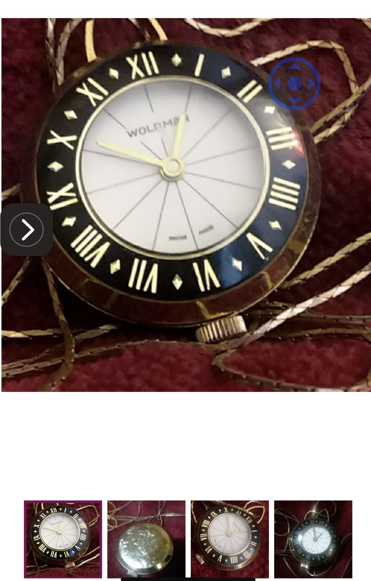 Vintage Wind Up Pendant Watch Necklace 