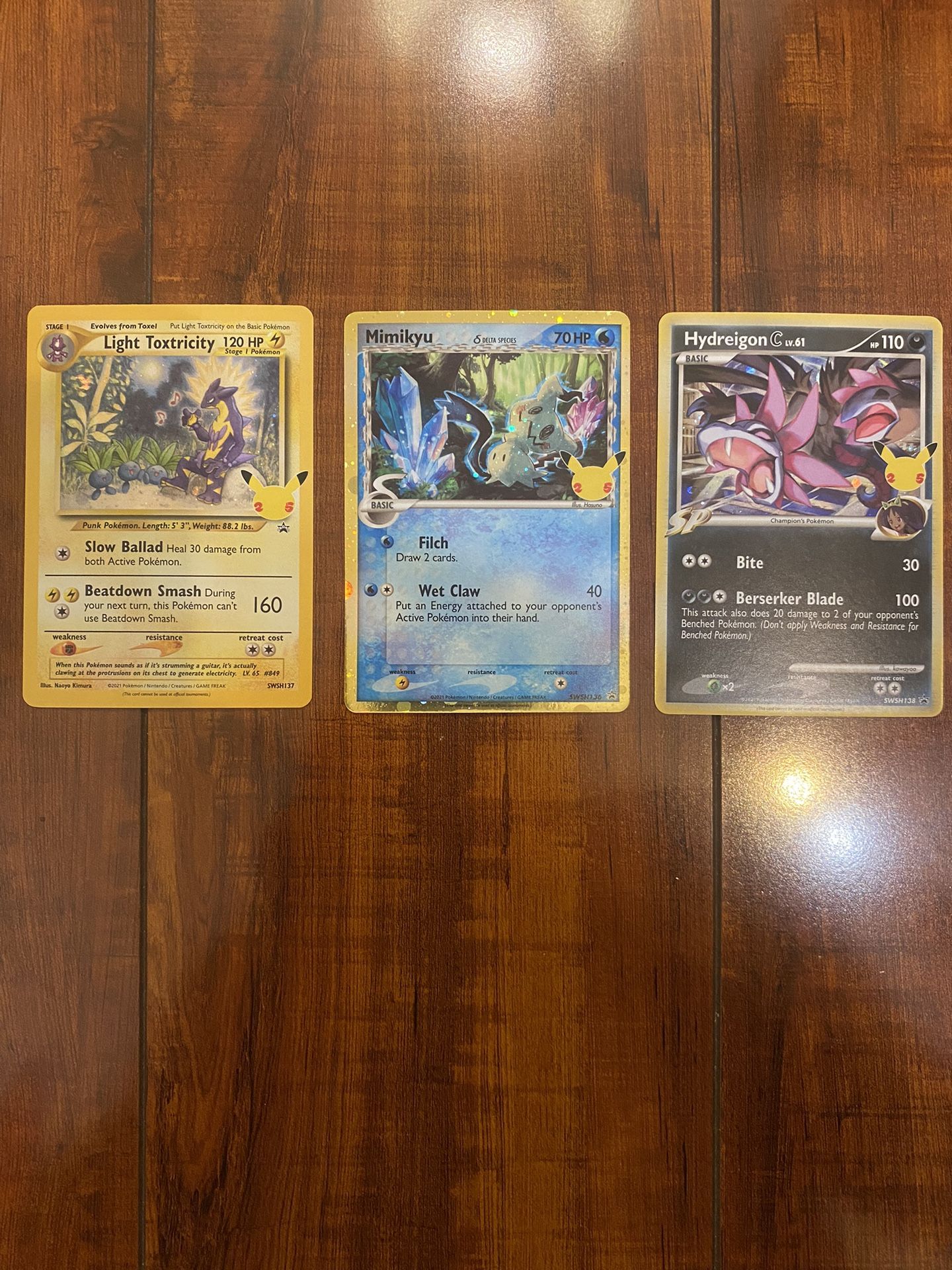 Pokemon Celebrations Lunch Box Tin Promo Set! Toxtricity, Mimikyu & Hydreigon NM
