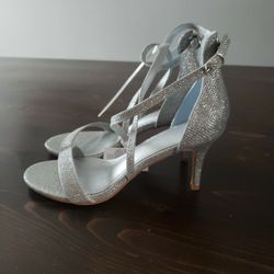 Silver Glitter Heels