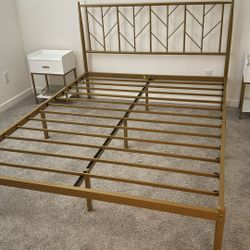 Gold Bed Frame- Queen Size