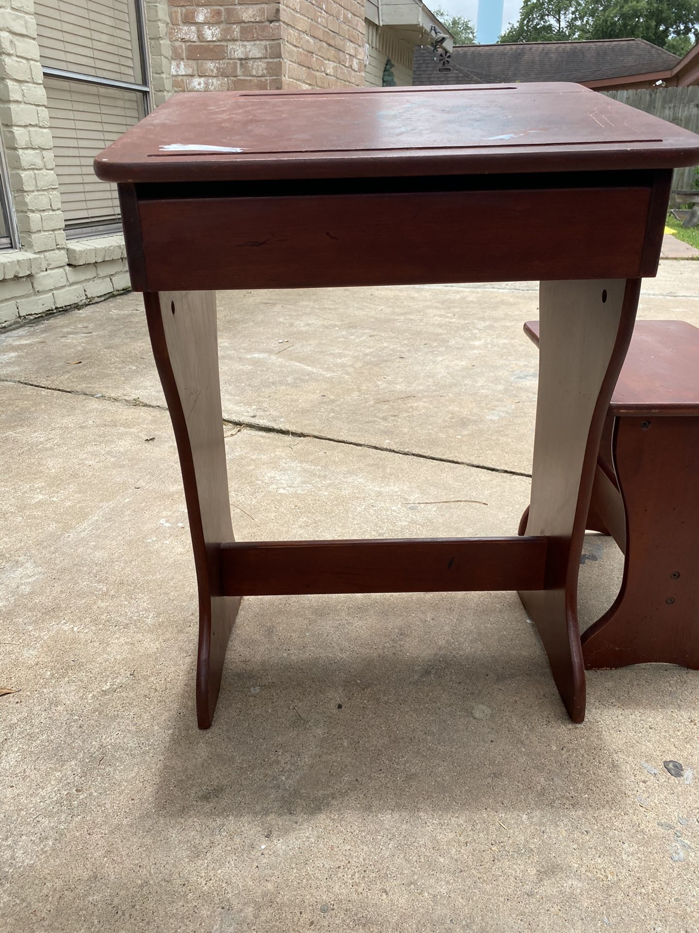 old school desk brown