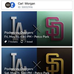 Padres vs Dodgers Friday and Saturday 