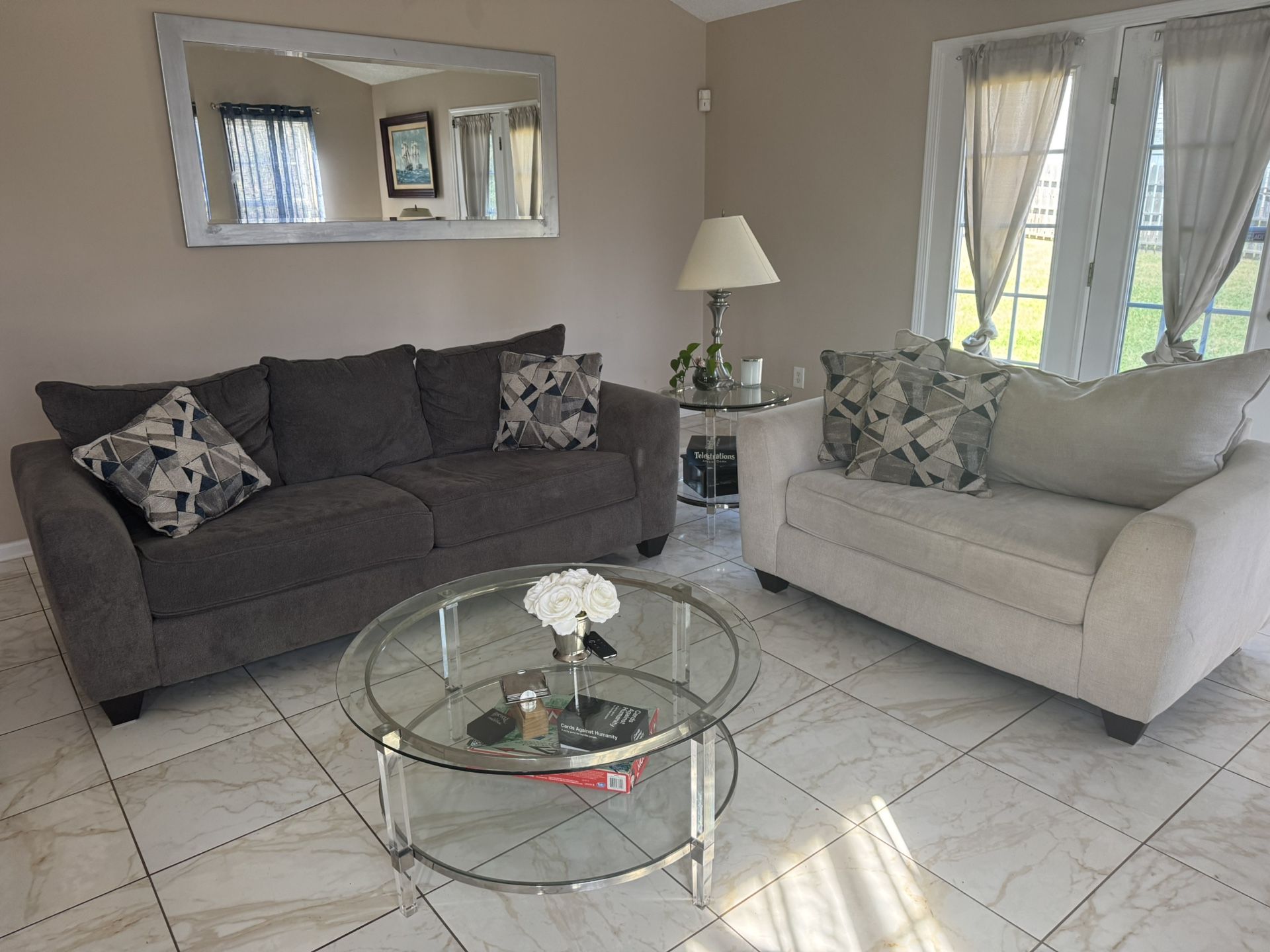 Living Room Set + Glass Tables - $250 (or $200 for sofas only)