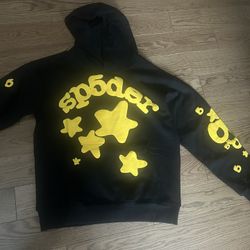 Sp5der Hoodie Black And Yellow Small 