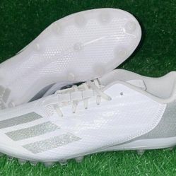 Brand New Adidas Adizero Spark Football Cleats White Silver Men Size 7.5
