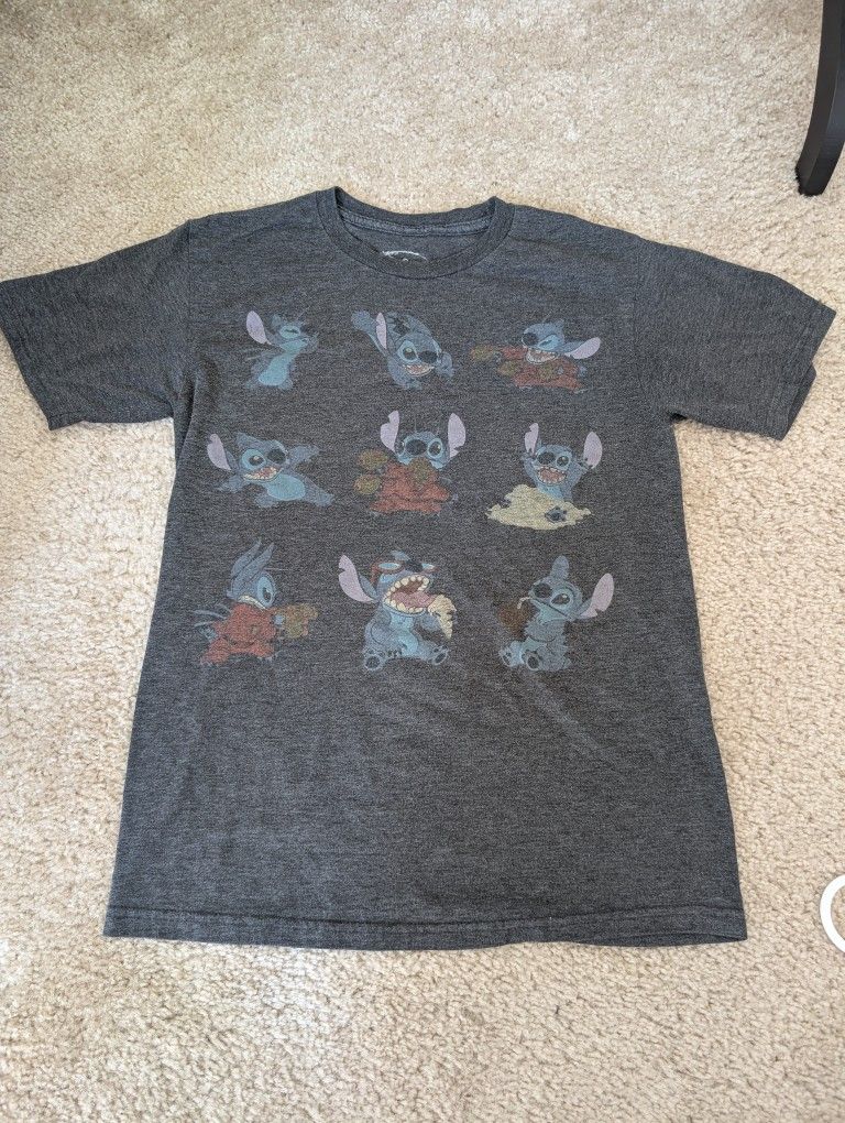 Disney Lilo & Stitch Collage T-shirt - Unisex Small, Dark Gray