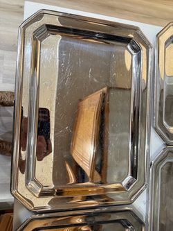Set of 5 Stainless steel Rectangular Serving Trays