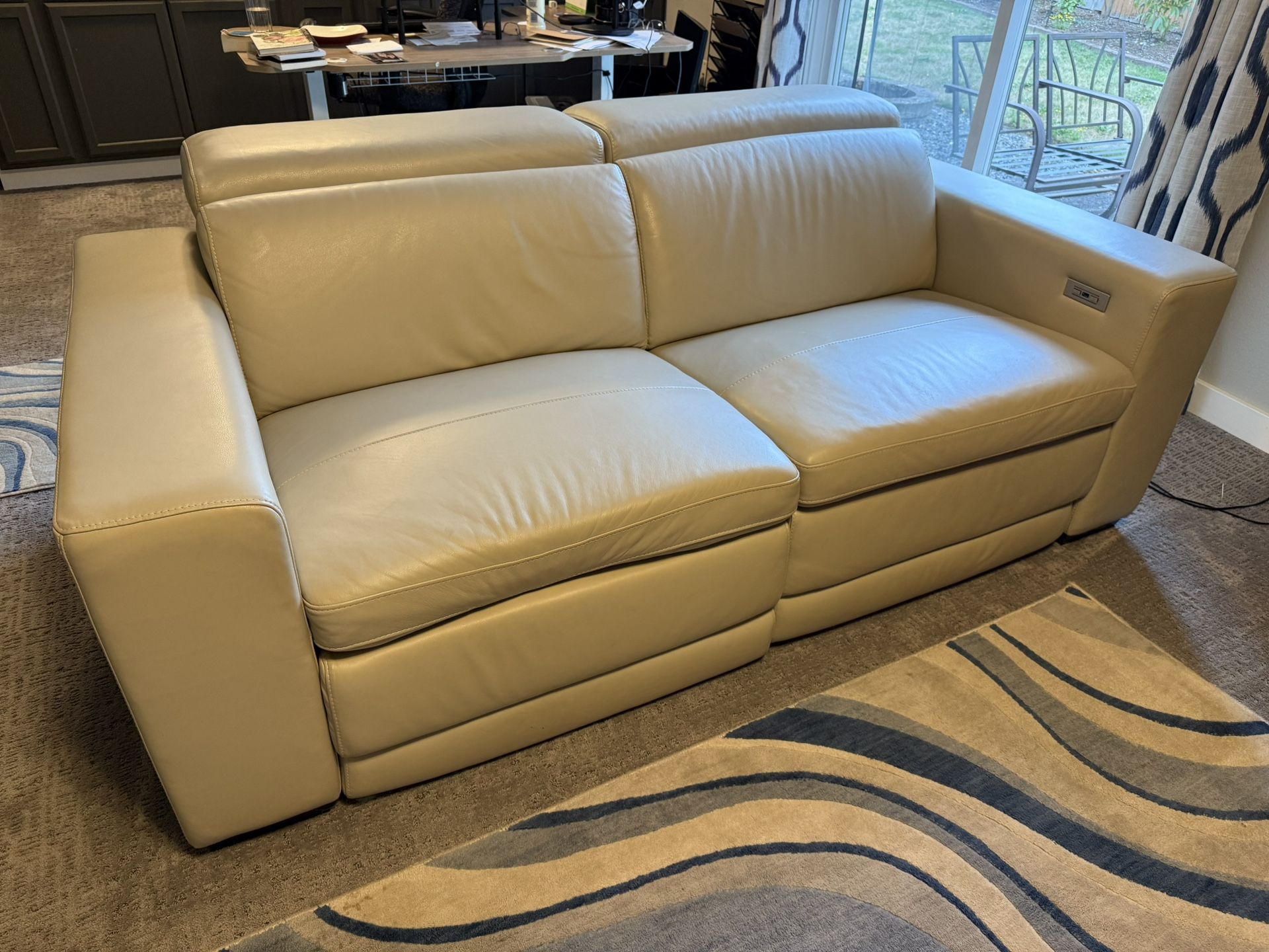 Ashley Texline leather power reclining loveseat/recliners
