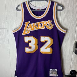  Authentic Magic Johnson Mitchell & Ness 84 85 Lakers Jersey Mens size 40 purple