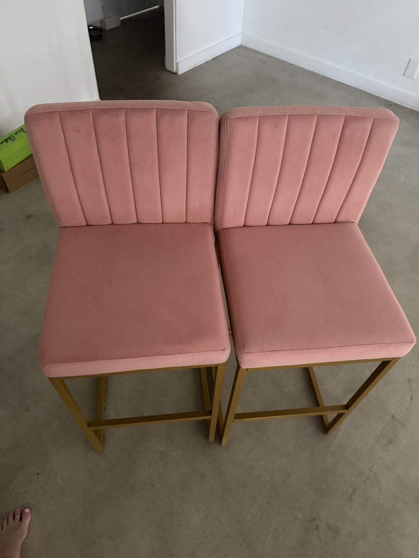 Bar Stools Velvet Hot Pink