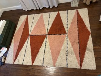 Geometric Rug Auburn & Pink