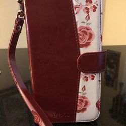 Ulak IPhone Flip Burgundy Wallet Case