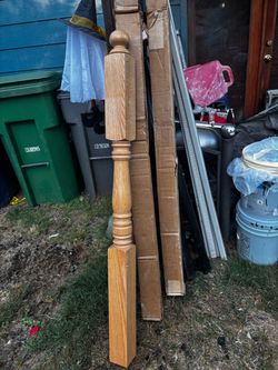 Matching Pair of 4010 Traditional Ball Top Newel Posts - Unfinished (Set of 2)
