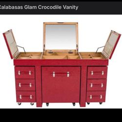 1300$ 0B0 DJ Khaled  GLAM Leather Crocodile Vanity