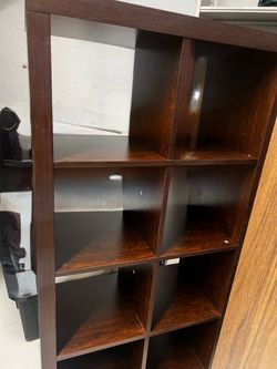 Dark Brown Cube Storage Bookcase Shelving Unit