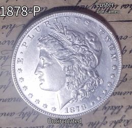 1878-P Morgan Silver Dollar; Choice MS/BU, Key Date, Full Feathering, High Grade Coin.
