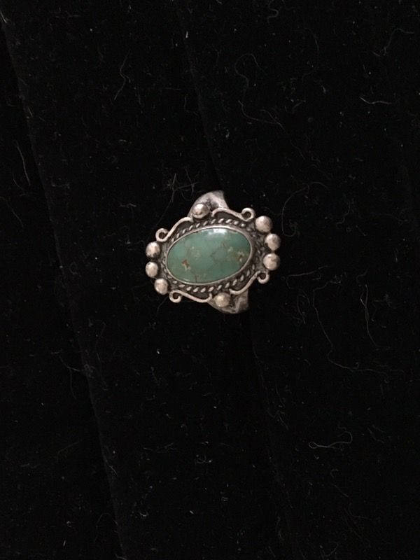 Beaded turquoise ring