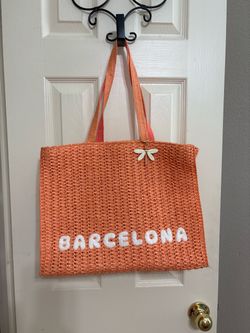 Barcelona Woven Straw Tote Bag
