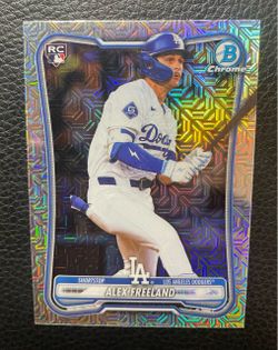 2026 Alex Freeland Bowman Chrome Mojo Refractor Rookie Card. Los Angeles Dodgers