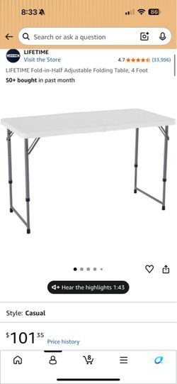 folding table