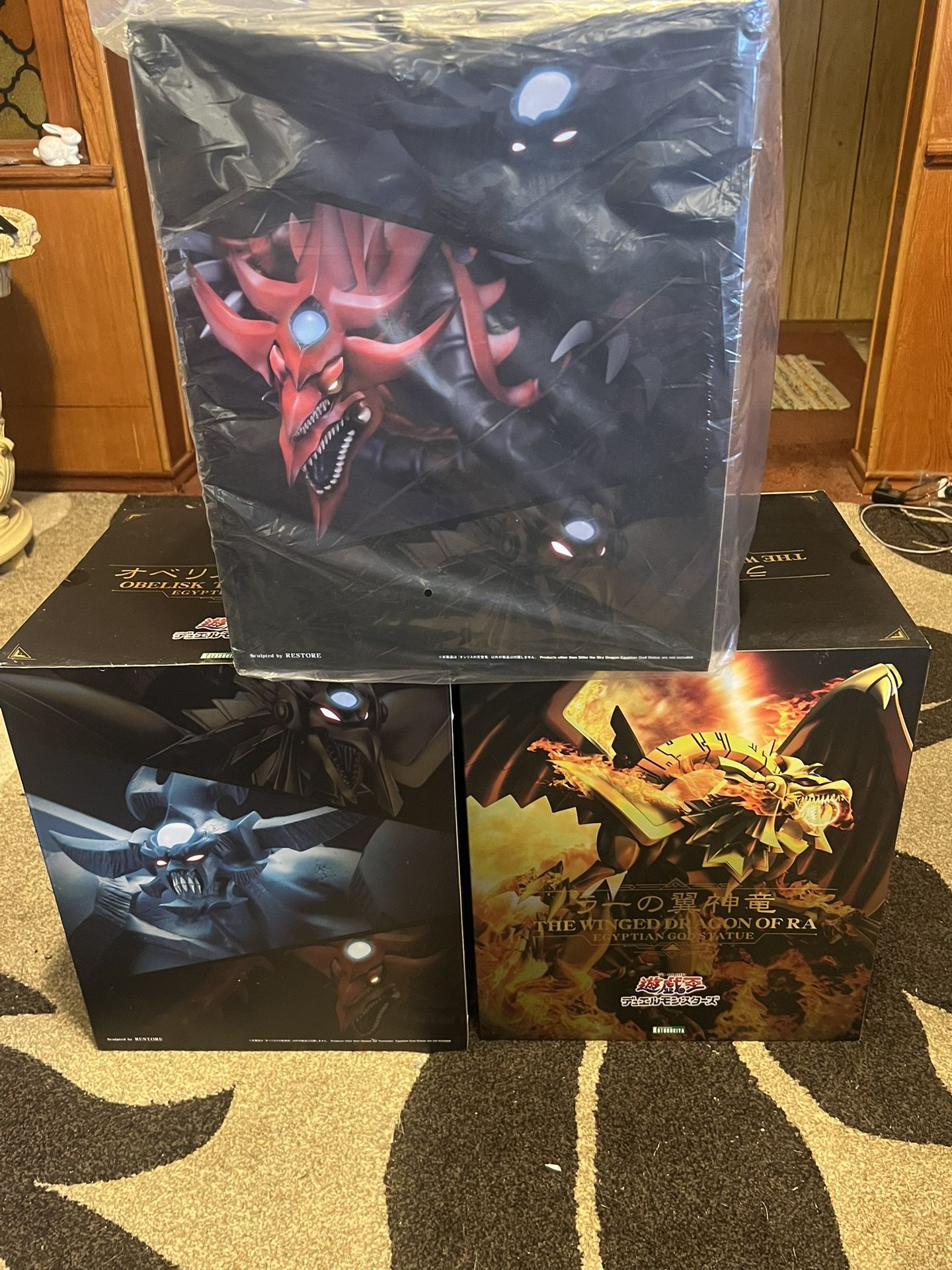 Yugioh Egyptians god cards statues