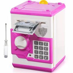 ATM Piggy Bank For Boys Girls,  Mini ATM Coin Bank Money Saving Box With Passwor