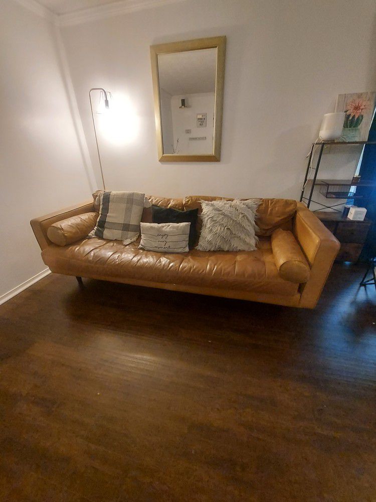 Cognac Leather Couch