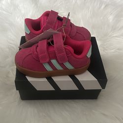 New in box Adidas toddler pink and Teal Sneakers size 5