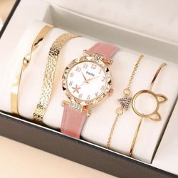 Luxury Elegance Watch & Bracelet Set Rhinestone Fashion 