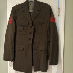 Vintage USMC Lance Corporal Service Dress Jacket – Post-WWII Era – Excellent Condition