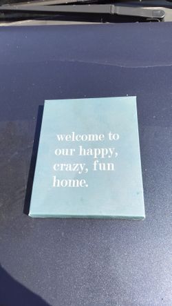 teal canvas wall art sign