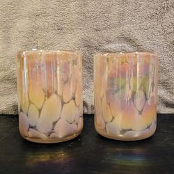 Rachel Ray Taupe Fleck Marbled Glad Tumblers, Pair