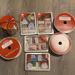 Ribbon and Christmas Sticker Tags