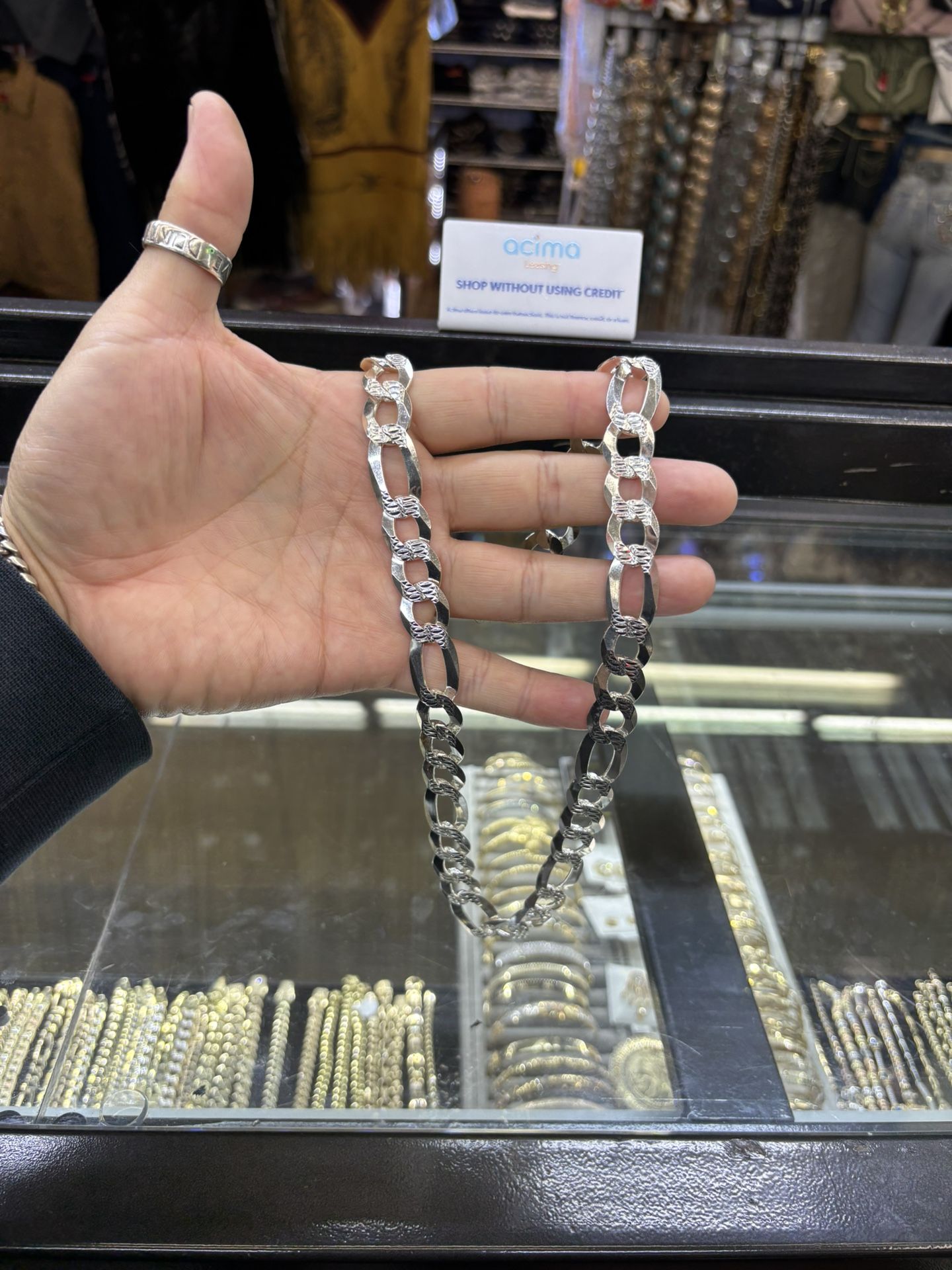 Italian Silver Figaro Chain 📲 We Buy Gold 14k $70 X Gram